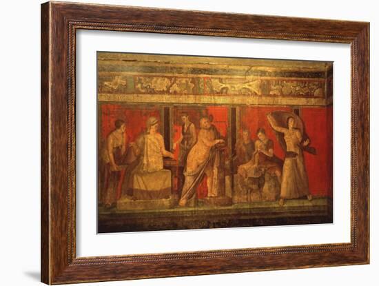 Scenes of Rituals of Cult of Dionysus, Villa of the Mysteries, Pompei, C. 60 AD-null-Framed Art Print