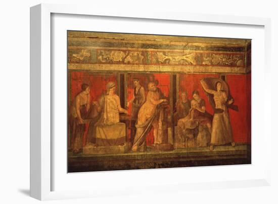 Scenes of Rituals of Cult of Dionysus, Villa of the Mysteries, Pompei, C. 60 AD-null-Framed Art Print