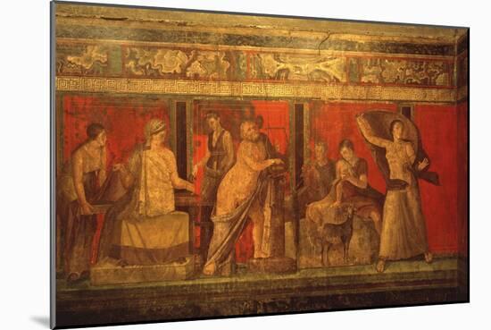 Scenes of Rituals of Cult of Dionysus, Villa of the Mysteries, Pompei, C. 60 AD-null-Mounted Art Print