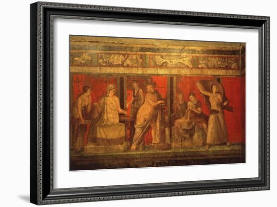 Scenes of Rituals of Cult of Dionysus, Villa of the Mysteries, Pompei, C. 60 AD-null-Framed Art Print