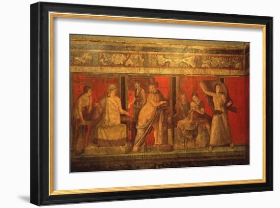 Scenes of Rituals of Cult of Dionysus, Villa of the Mysteries, Pompei, C. 60 AD-null-Framed Art Print