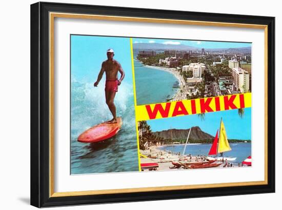 Scenes of Waikiki, Hawaii-null-Framed Art Print