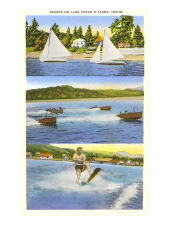 'Scenes on Lake Coeur d'Alene, Idaho' Art Print | Art.com