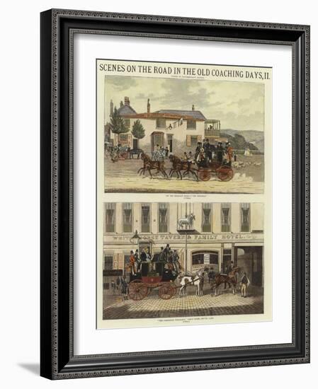 Scenes on the Road in the Old Coaching Days, II-James Pollard-Framed Giclee Print