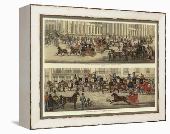 Scenes on the Road in the Old Coaching Days-James Pollard-Framed Premier Image Canvas