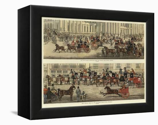 Scenes on the Road in the Old Coaching Days-James Pollard-Framed Premier Image Canvas