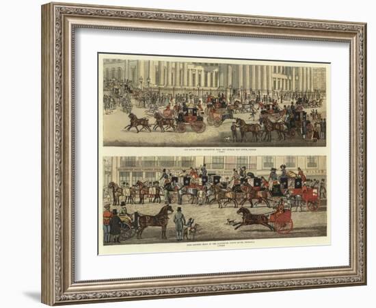 Scenes on the Road in the Old Coaching Days-James Pollard-Framed Giclee Print