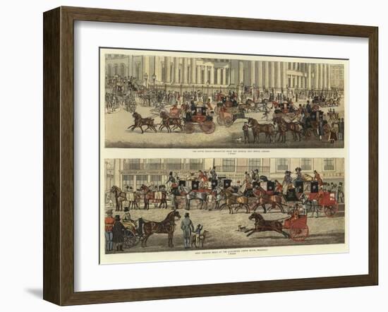 Scenes on the Road in the Old Coaching Days-James Pollard-Framed Giclee Print