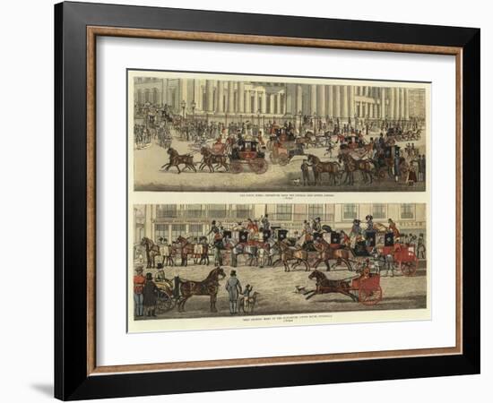 Scenes on the Road in the Old Coaching Days-James Pollard-Framed Giclee Print