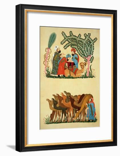 Scenes Taken from a Manuscript of the "Maqamat of Al-Hariri"-null-Framed Giclee Print