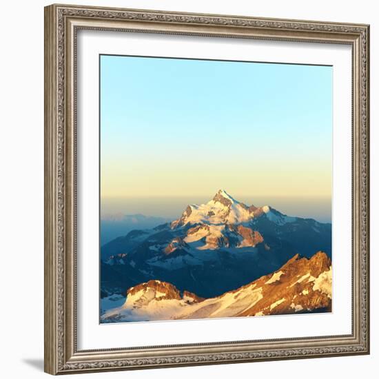 Scenic Alpine Landscape with and Mountain Ranges. Natural Mountain Background-Evgeny Bakharev-Framed Photographic Print