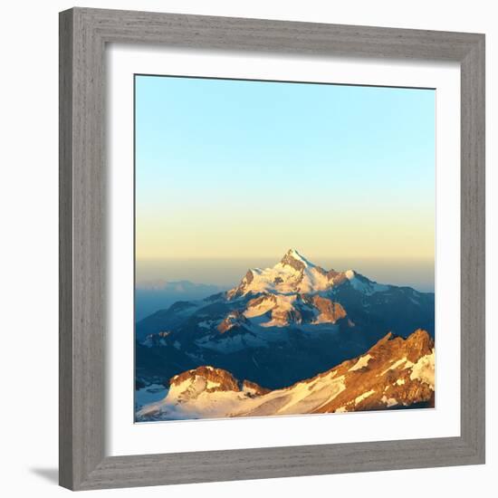 Scenic Alpine Landscape with and Mountain Ranges. Natural Mountain Background-Evgeny Bakharev-Framed Photographic Print