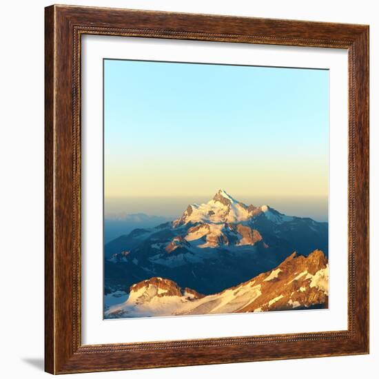 Scenic Alpine Landscape with and Mountain Ranges. Natural Mountain Background-Evgeny Bakharev-Framed Photographic Print