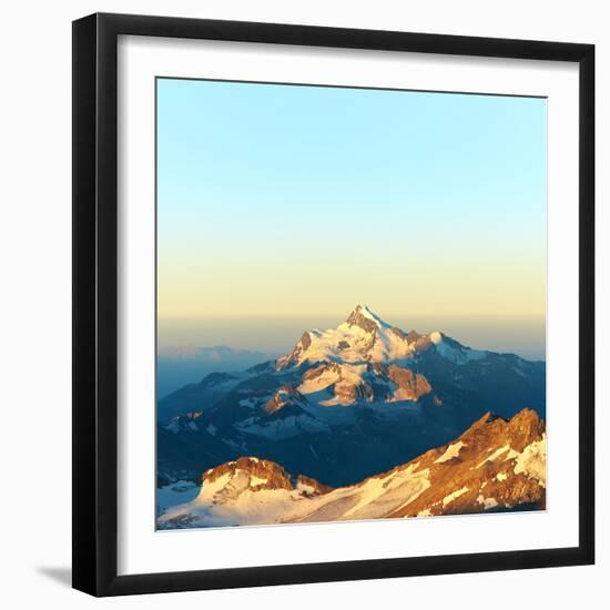 Scenic Alpine Landscape with and Mountain Ranges. Natural Mountain Background-Evgeny Bakharev-Framed Photographic Print