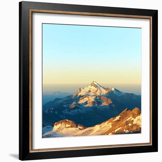 Scenic Alpine Landscape with and Mountain Ranges. Natural Mountain Background-Evgeny Bakharev-Framed Photographic Print