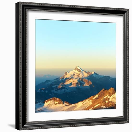 Scenic Alpine Landscape with and Mountain Ranges. Natural Mountain Background-Evgeny Bakharev-Framed Photographic Print