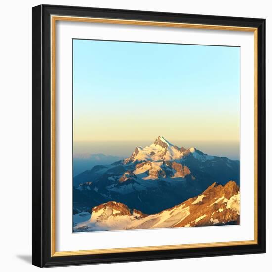 Scenic Alpine Landscape with and Mountain Ranges. Natural Mountain Background-Evgeny Bakharev-Framed Photographic Print