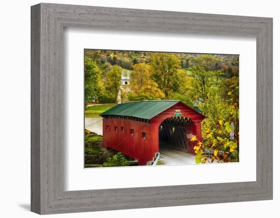 Scenic Covered Bridg, Arlington, Vermont-George Oze-Framed Photographic Print