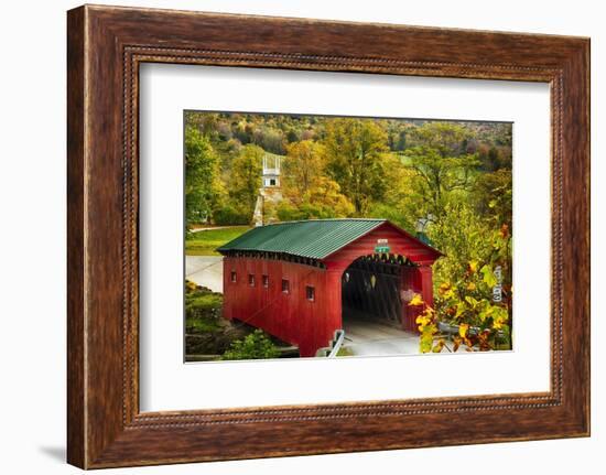 Scenic Covered Bridg, Arlington, Vermont-George Oze-Framed Photographic Print