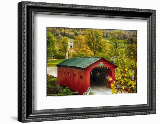 Scenic Covered Bridg, Arlington, Vermont-George Oze-Framed Photographic Print