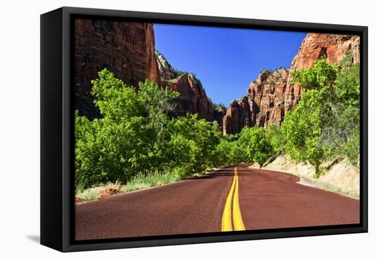 Scenic Drive - Zion National Park - Utah - United States-Philippe Hugonnard-Framed Premier Image Canvas