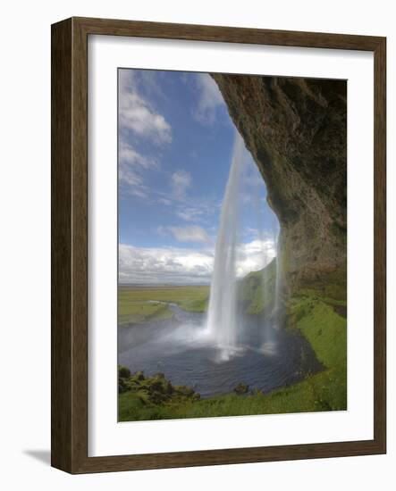 Scenic from Behind the Seljalandsfoss Waterfall, Selfoss, Iceland-Josh Anon-Framed Photographic Print