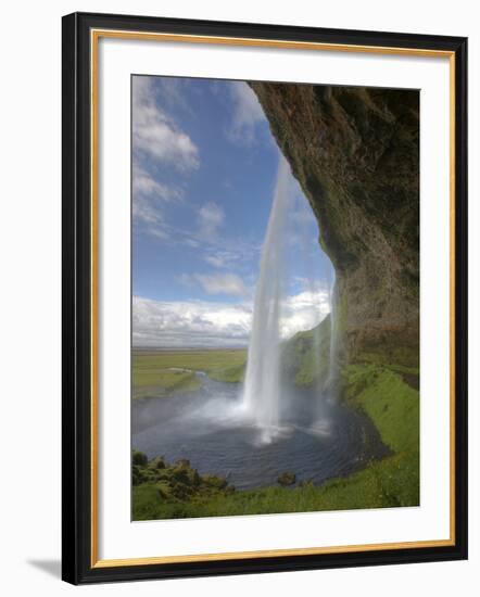 Scenic from Behind the Seljalandsfoss Waterfall, Selfoss, Iceland-Josh Anon-Framed Photographic Print