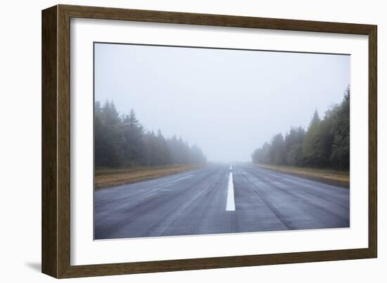 Scenic Image Of A Airplane Runway On The Oregon Coast-Justin Bailie-Framed Photographic Print