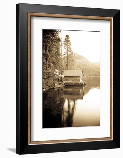 Scenic Image of Boathouse on Fallen Leaf Lake, California-Justin Bailie-Framed Photographic Print