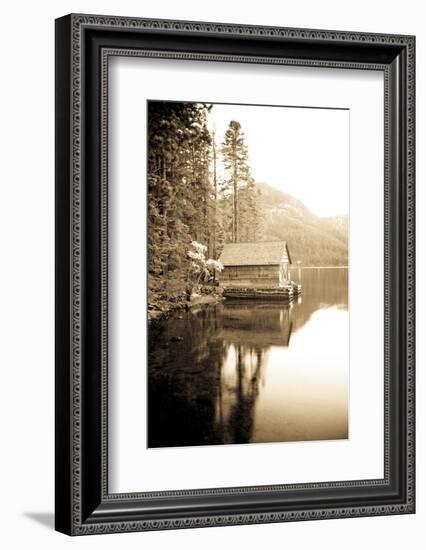 Scenic Image of Boathouse on Fallen Leaf Lake, California-Justin Bailie-Framed Photographic Print