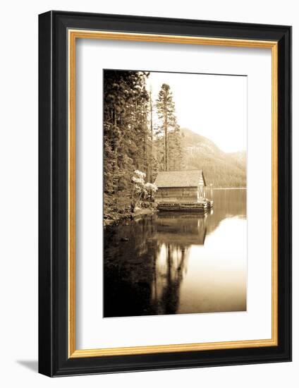 Scenic Image of Boathouse on Fallen Leaf Lake, California-Justin Bailie-Framed Photographic Print