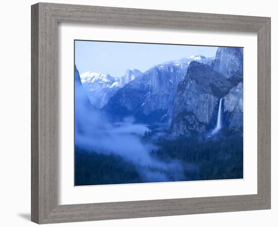 Scenic Image of Bridalveil Falls and Yosemite Valley. Yosemite National Park.-Justin Bailie-Framed Photographic Print