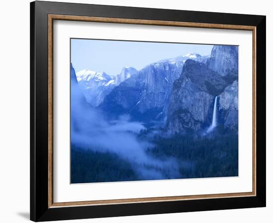 Scenic Image of Bridalveil Falls and Yosemite Valley. Yosemite National Park.-Justin Bailie-Framed Photographic Print