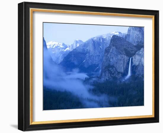 Scenic Image of Bridalveil Falls and Yosemite Valley. Yosemite National Park.-Justin Bailie-Framed Photographic Print