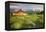 Scenic Landscape Image of the Moulton Barn with Storm Clouds, Grand Teton National Park, Wyoming-Adam Barker-Framed Premier Image Canvas