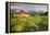 Scenic Landscape Image of the Moulton Barn with Storm Clouds, Grand Teton National Park, Wyoming-Adam Barker-Framed Premier Image Canvas