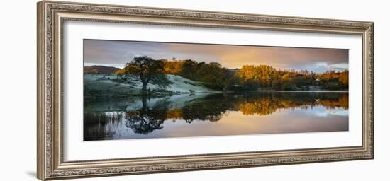 Scenic landscape reflecting in lake, Lake District, Cumbria, England, United Kingdom-Panoramic Images-Framed Photographic Print