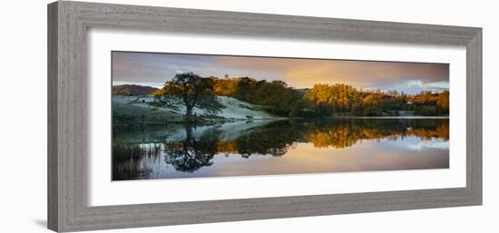 Scenic landscape reflecting in lake, Lake District, Cumbria, England, United Kingdom-Panoramic Images-Framed Photographic Print