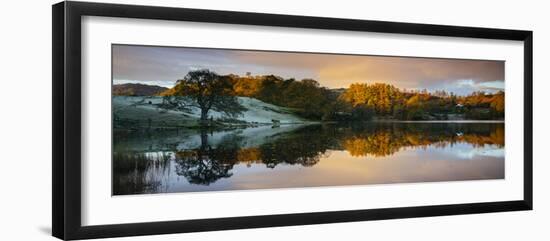 Scenic landscape reflecting in lake, Lake District, Cumbria, England, United Kingdom-Panoramic Images-Framed Photographic Print