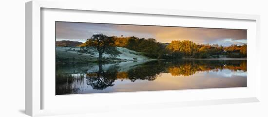 Scenic landscape reflecting in lake, Lake District, Cumbria, England, United Kingdom-Panoramic Images-Framed Photographic Print