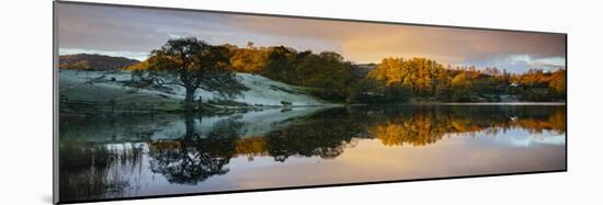 Scenic landscape reflecting in lake, Lake District, Cumbria, England, United Kingdom-Panoramic Images-Mounted Photographic Print