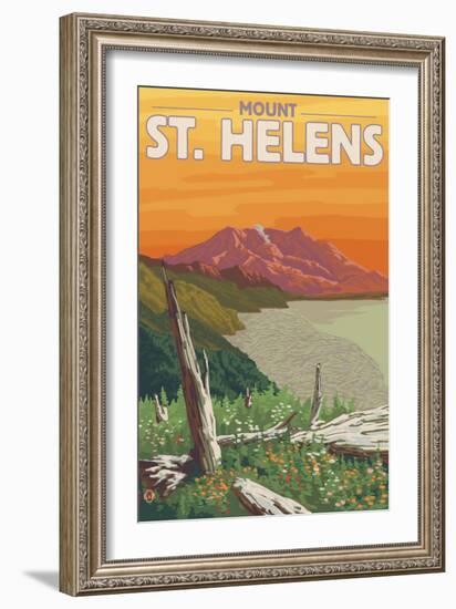 Scenic Mount St. Helens, Washington-Lantern Press-Framed Art Print