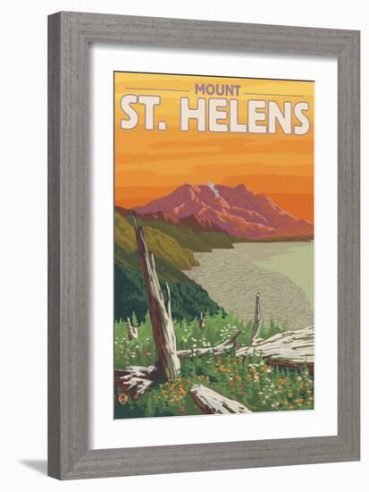 Scenic Mount St. Helens, Washington-Lantern Press-Framed Art Print