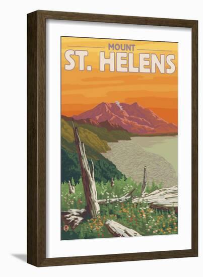 Scenic Mount St. Helens, Washington-Lantern Press-Framed Art Print