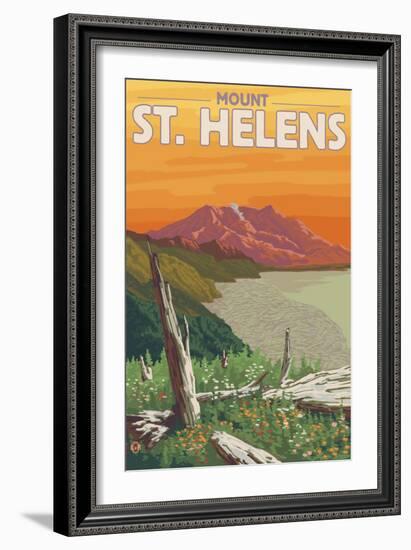 Scenic Mount St. Helens, Washington-Lantern Press-Framed Art Print