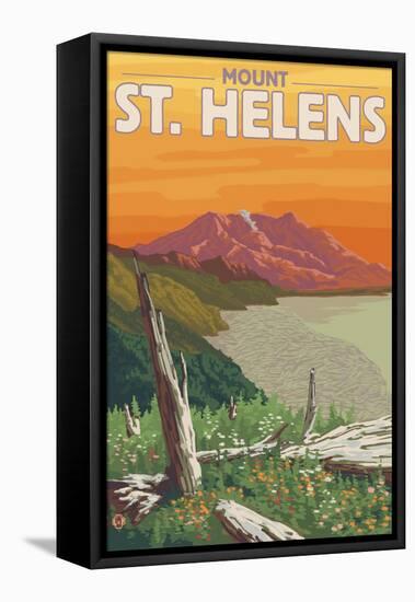 Scenic Mount St. Helens, Washington-Lantern Press-Framed Stretched Canvas