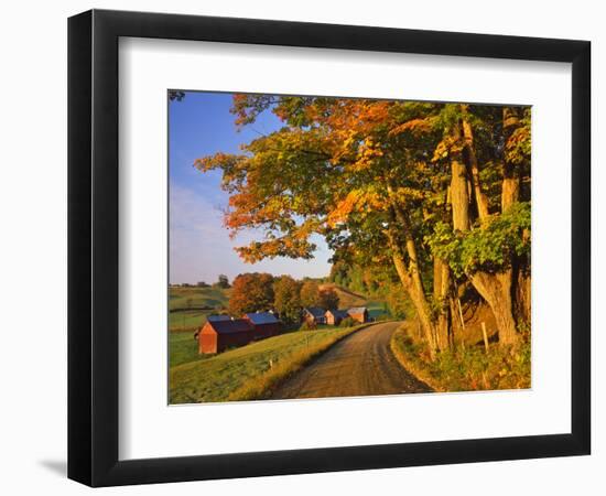 Scenic of Road and Jenne Farm, South Woodstock, Vermont, USA-Jaynes Gallery-Framed Photographic Print