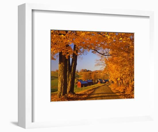 Scenic of Road and Jenne Farm, South Woodstock, Vermont, USA-Jaynes Gallery-Framed Photographic Print