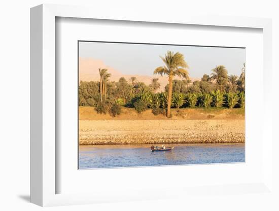 Scenic sailing on the Nile. Sunset at Luxor, Egypt.-Tom Norring-Framed Photographic Print