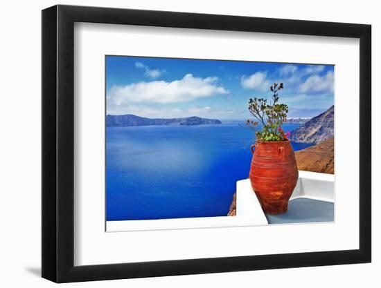 Scenic Santorini Island-Maugli-l-Framed Photographic Print